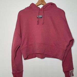 Adidas Women's Pink and Red Hoodie
